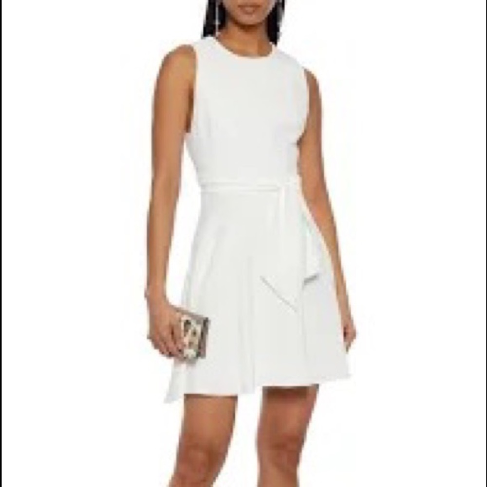 Alice + Olivia White Belted Dress